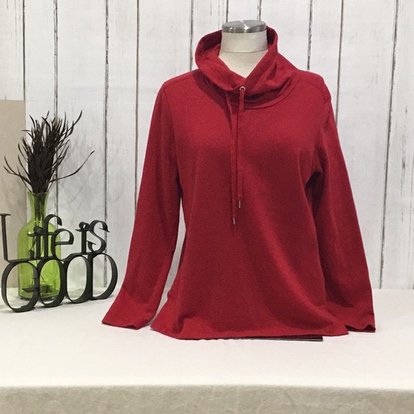 Karen Scott Cherry Red Sport Sweatshirt, Size Small - Picture 3 of 8